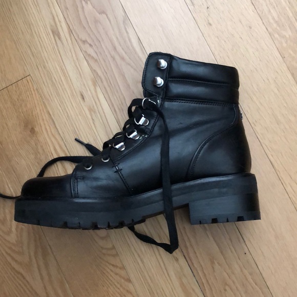 Sam Edelman Tyler Black Combat Boot 